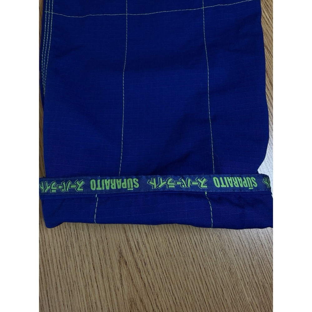 FUJI Suparaito BJJ Gi Pants A3 Blue Ripstop Jiu-Jitsu Unisex 43x29 Drawstring - Picture 7 of 11